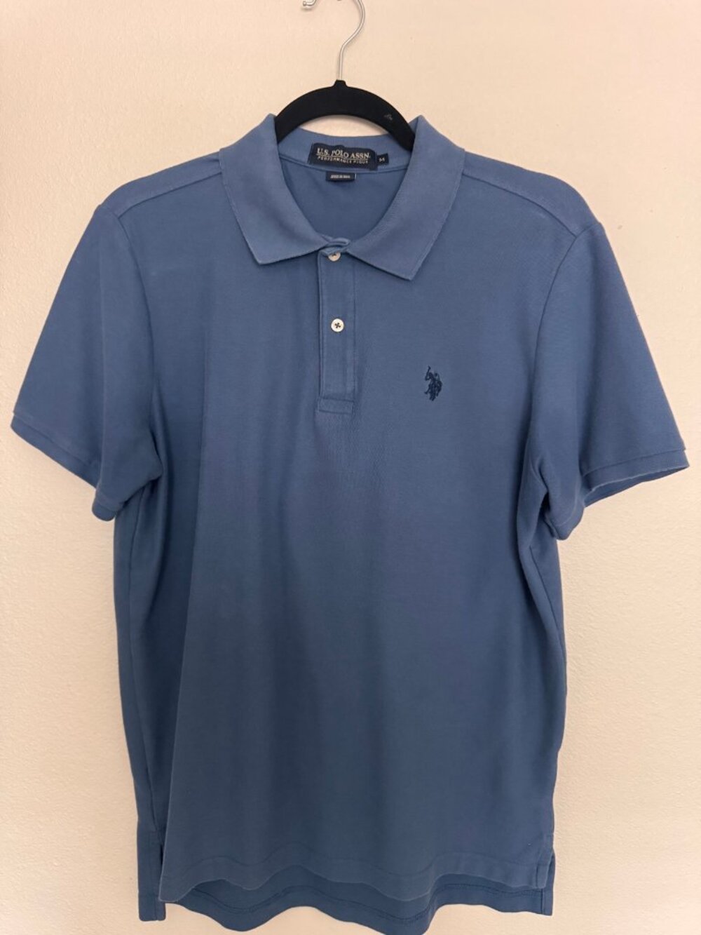 US Polo Assn Polo Shirt Mens M Blue Performance Pique